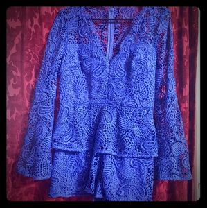 Electric BLUE LACE ROMPER